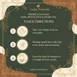 Lolay Naturals Hair Moustache & Beard Oil – Usage Directions